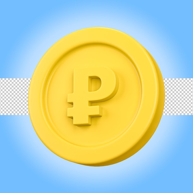 PSD rublo moneda icono 3d