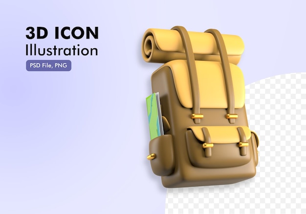 Rucksack Reisen 3D-Symbol