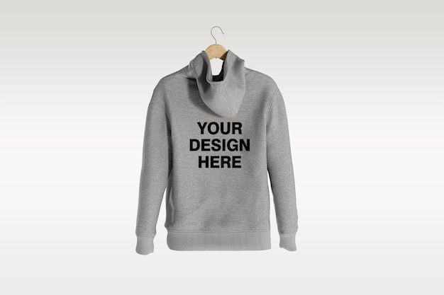 PSD rückansicht hoodie mockup design isoliert isoliert