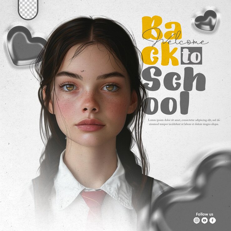 PSD rückkehr zur schule social-media-banner oder instagram-post-vorlage