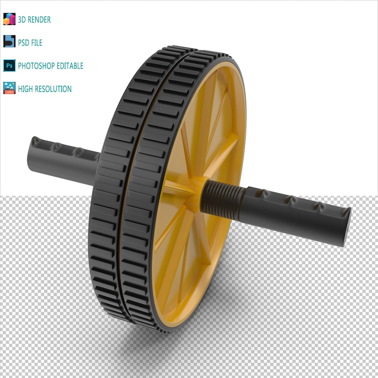 PSD la rueda amarilla 3d render psd