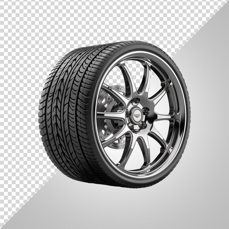 PSD rueda de coche con llanta y neumático png