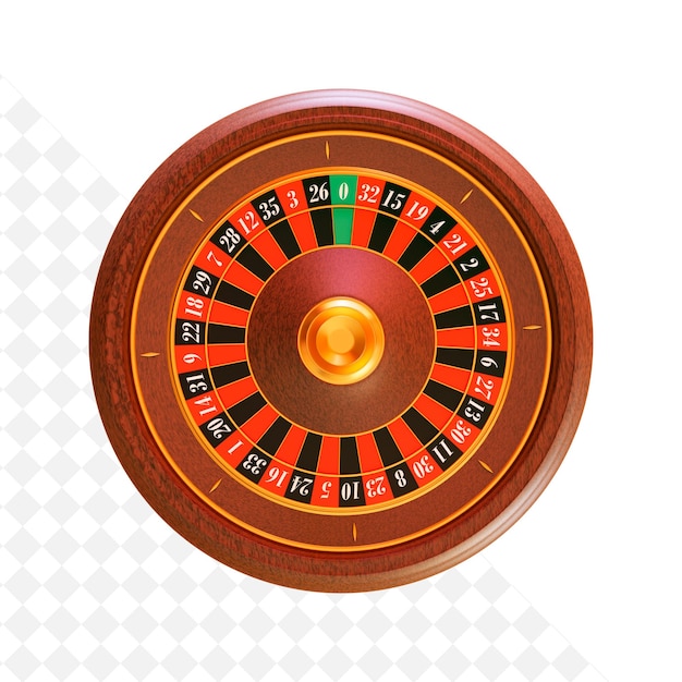 Rueda de ruleta de juego de casino realista en 3d sobre fondo aislado mesa de ruleta de casino realista