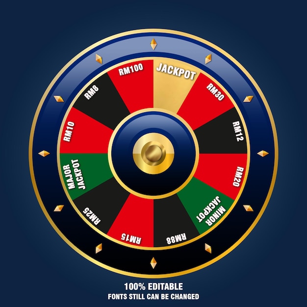 rueda de la suerte para el juego de lotería o oportunidad de casino para ganar un premio en el color de la ruleta de la suerte
