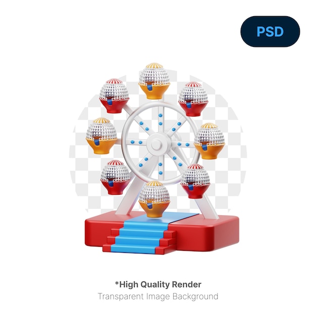Las ruedas de Ferris 3D Icon Premium Psd