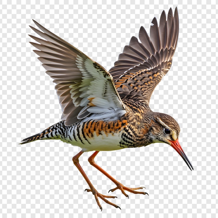 PSD ruff in flight with wings extended