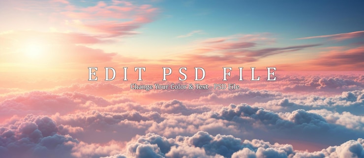 PSD ruhiger himmel von einem flugzeug aus