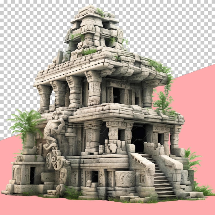 PSD ruinas mayas objeto aislado fondo transparente