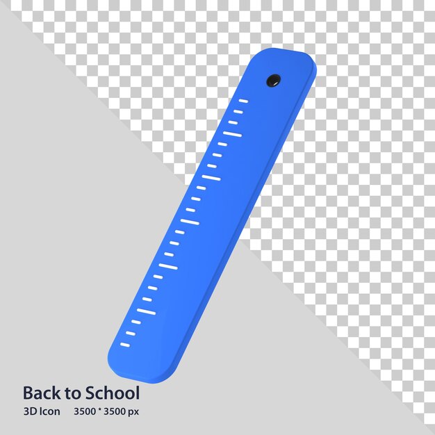 Ruler Zurück zur Schule 3D-Ikonen-Render