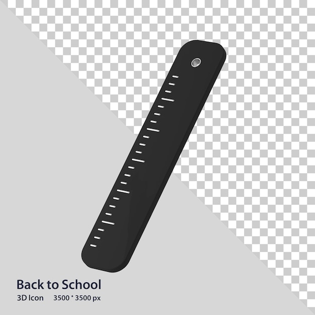 Ruler Zurück zur Schule 3D-Ikonen-Render