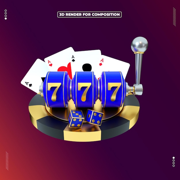 Ruleta de casino de objeto de render 3D