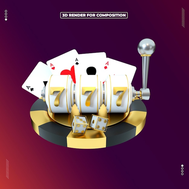 Ruleta de casino de objeto de render 3D