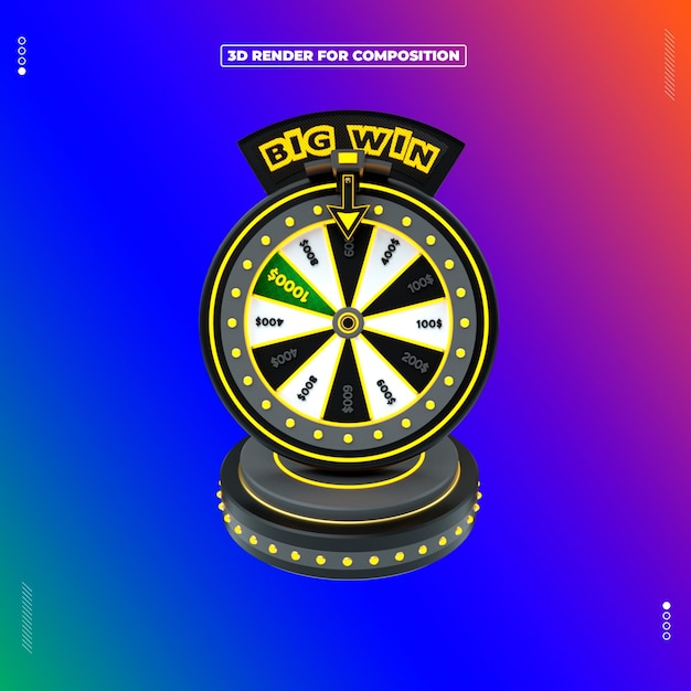 Ruleta de casino de objeto de render 3D