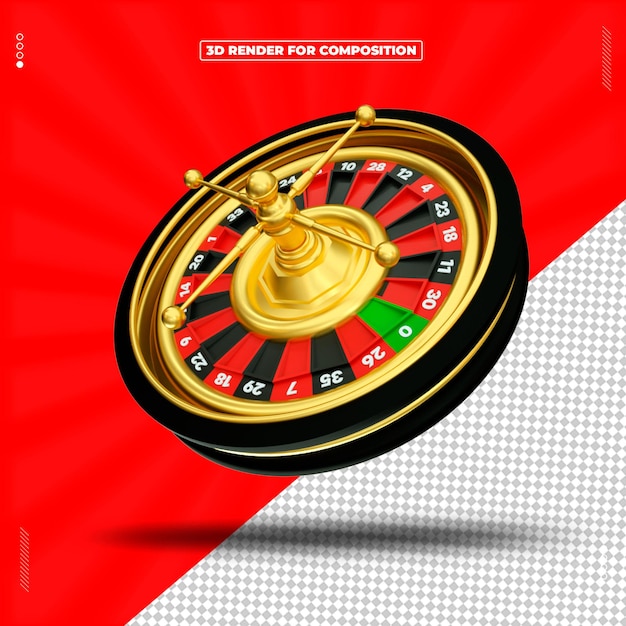 PSD ruleta de casino de objetos de renderizado 3d