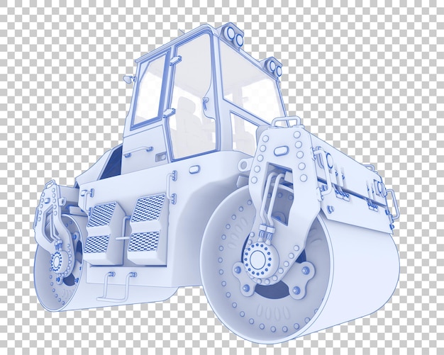 Rullo stradale su sfondo trasparente 3d rendering illustrazione
