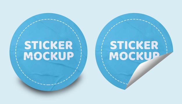 Runde Aufkleber-Mockup-Design-PSD-Vorlage