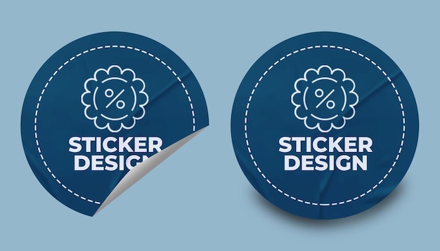 Runde Aufkleber-Mockup-Design-PSD-Vorlage