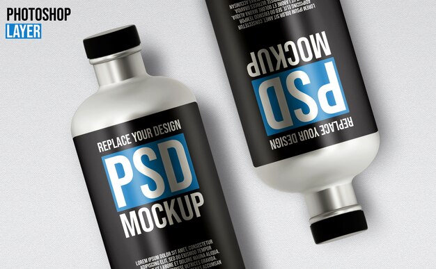 Runde flasche mockup design