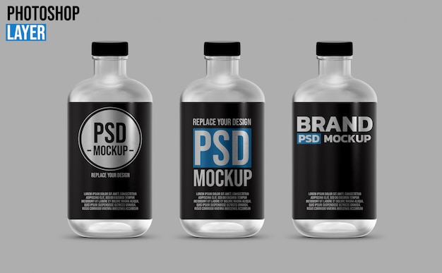 PSD runde flasche mockup design