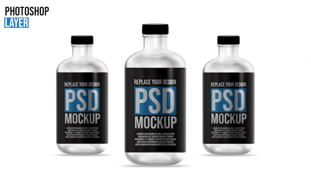 Runde flasche mockup design