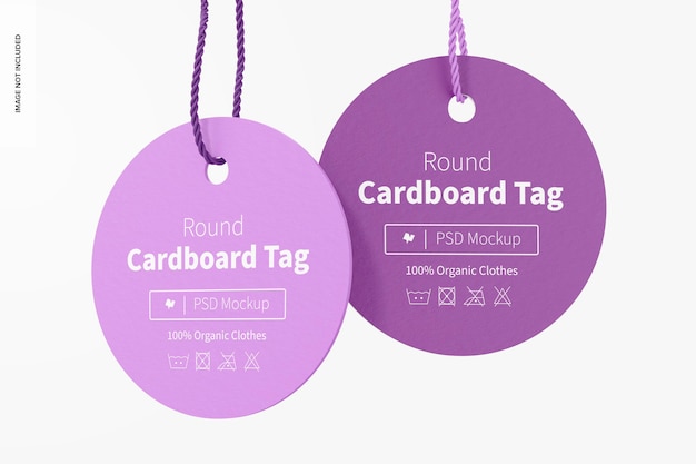 Runde kartonanhänger mockup, hängend
