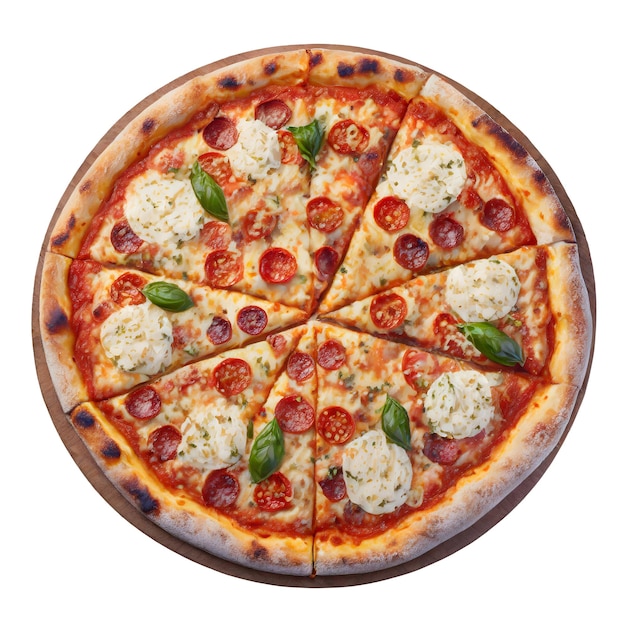 Runde Pizza mit Pepperoni