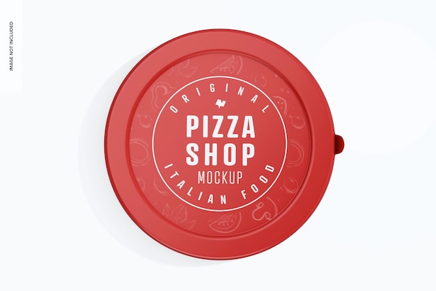 Runde pizza verpackung mockup ansicht von oben