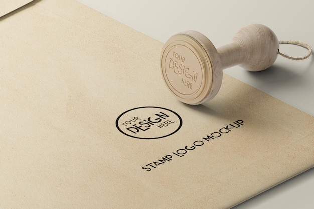 Runder stempel logo mockup