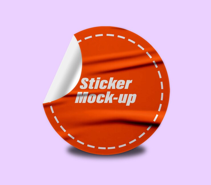 PSD rundes aufkleber-mockup-design