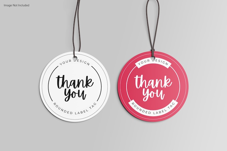 PSD rundes dankeschön tags mockup