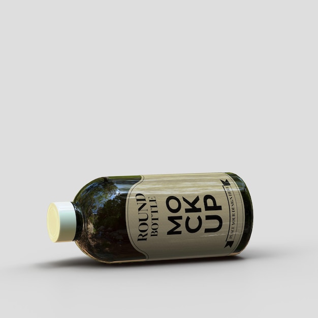Rundes dunkles Flaschenetikettenmodell für Shampoo