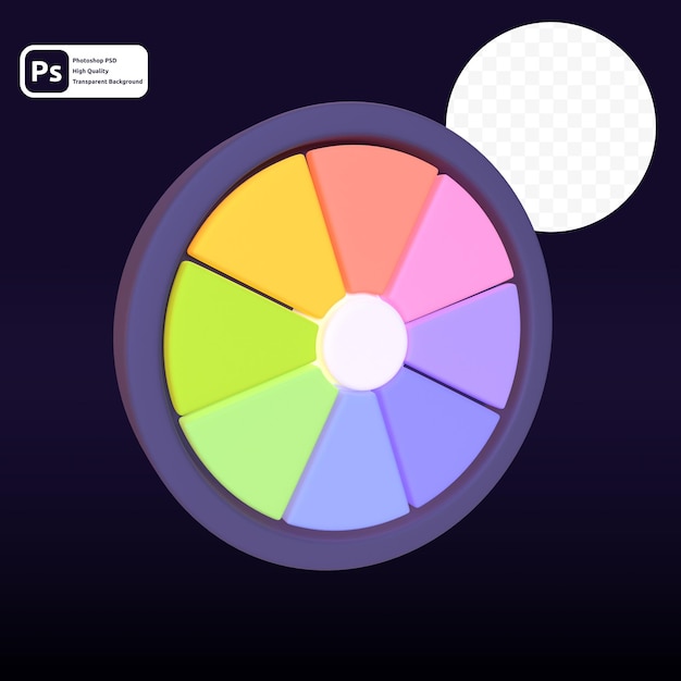 Ruota dei colori nel rendering 3d per la presentazione web di risorse grafiche o altro