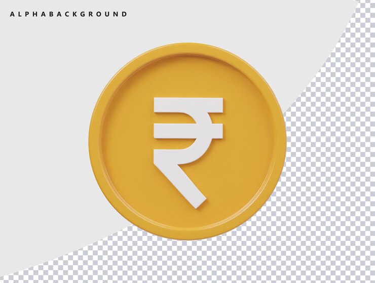 Rupee icon 3d render illustration