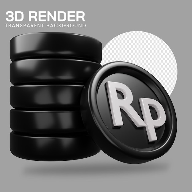 Rupia monedas ilustración 3D