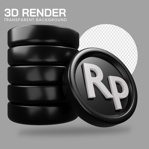 PSD rupia monedas ilustración 3d