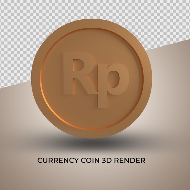 Rupiah moneda oro 3d render moneda