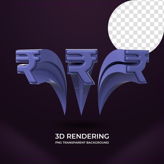 Rupie-währungssymbol 3d-rendering