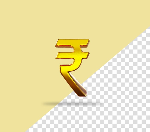 Rupie-Zeichen goldenes Rendering-Symbol