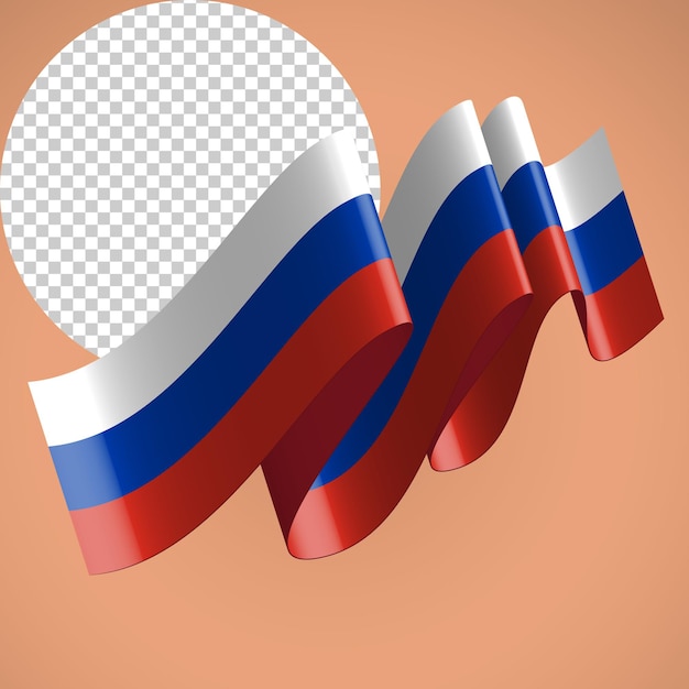 PSD rusia bandera estilo ondulado 3d flotante