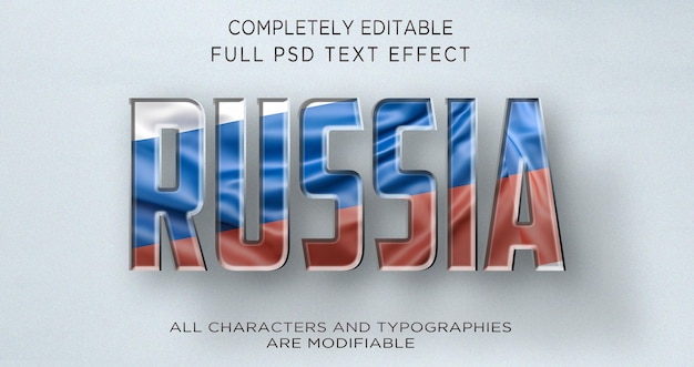 PSD russia text-effekt