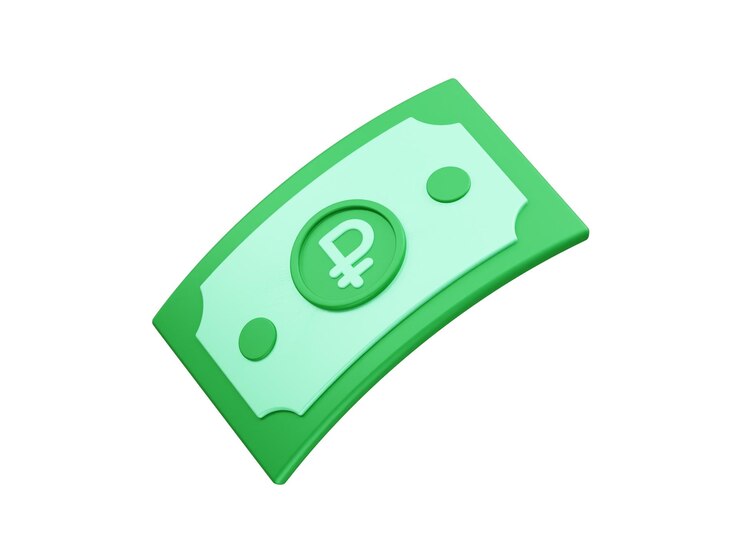 PSD russian ruble 3d icon rendering illustration ruble currency icon 3d