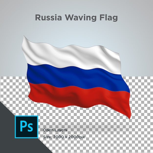 Russland flagge wave design transparent