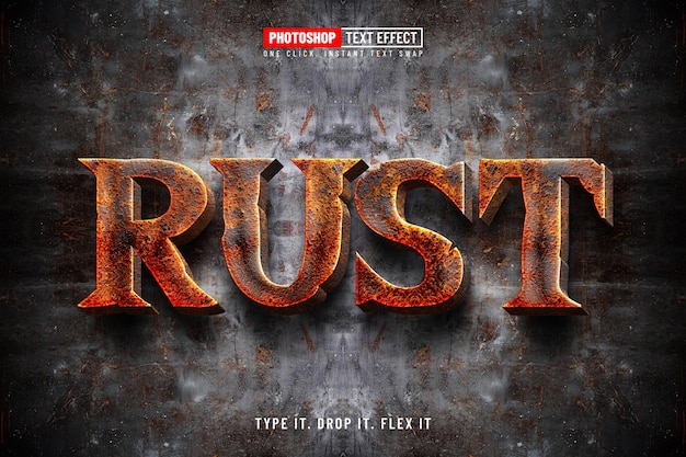 Rust editable metal movie tittle text effect