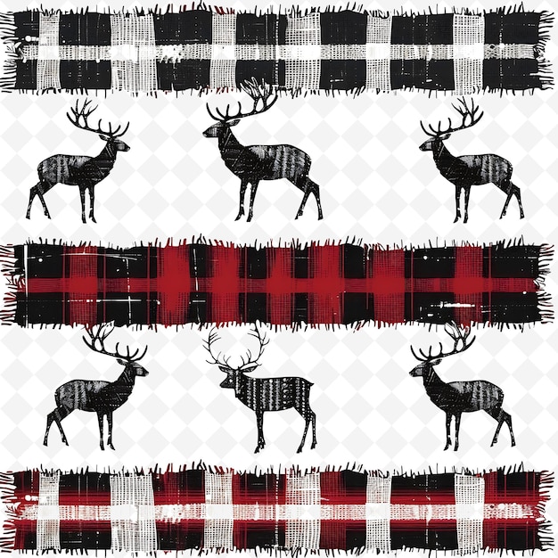 rustic burlap string borderlines design with deer motifs and creative abstract art designs