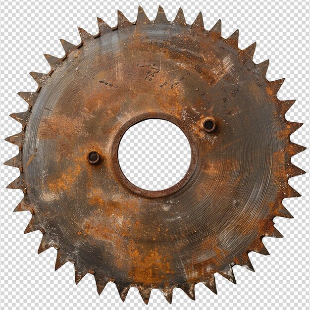 PSD rustic circular saw blade on transparent background