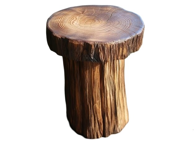 rustic log side table