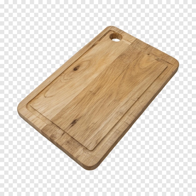 Rustic Wooden Cutting Board isolated on Transparent White Background