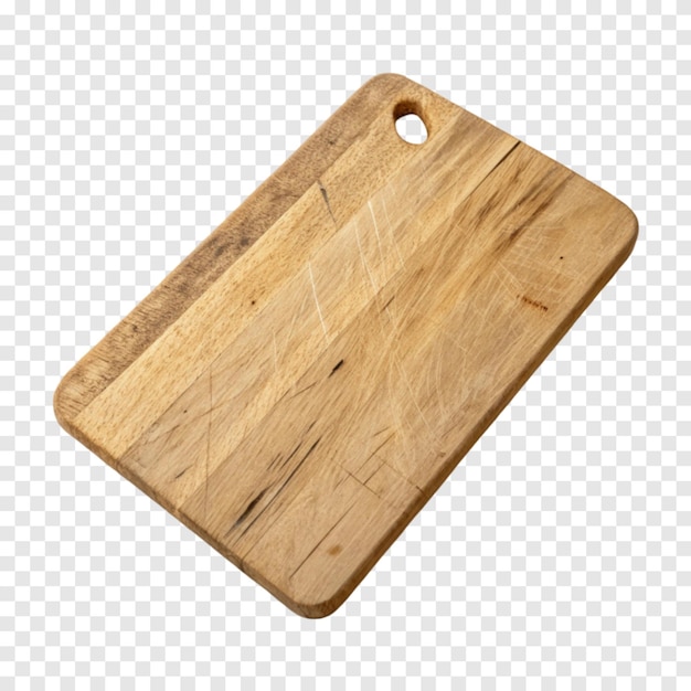 Rustic Wooden Cutting Board isolated on Transparent White Background