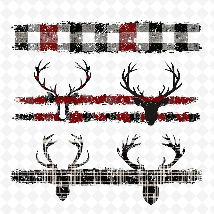 PSD rustikales burlap string borderlines design mit hirschmotiven und kreativen abstrakten kunstdesigns