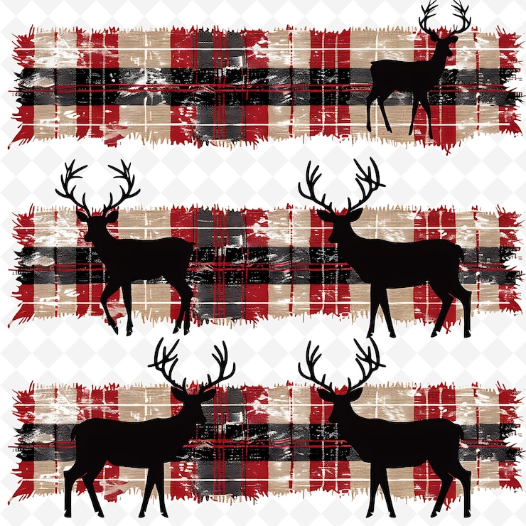 PSD rustikales burlap string borderlines design mit hirschmotiven und kreativen abstrakten kunstdesigns
